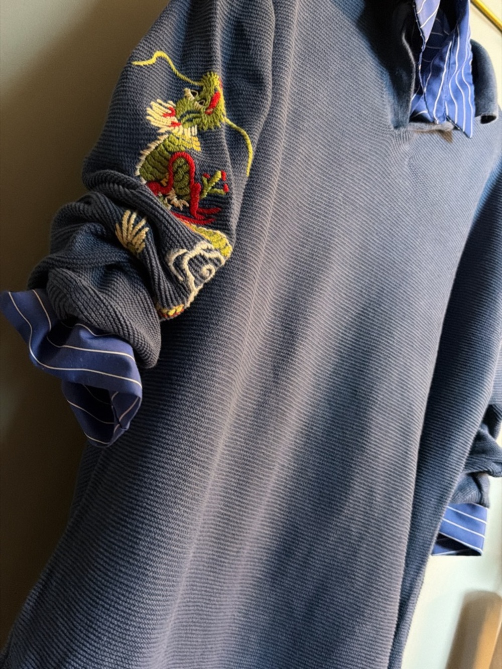 Vintage Ralph Lauren Pure Linen Dragon Sweater | XL